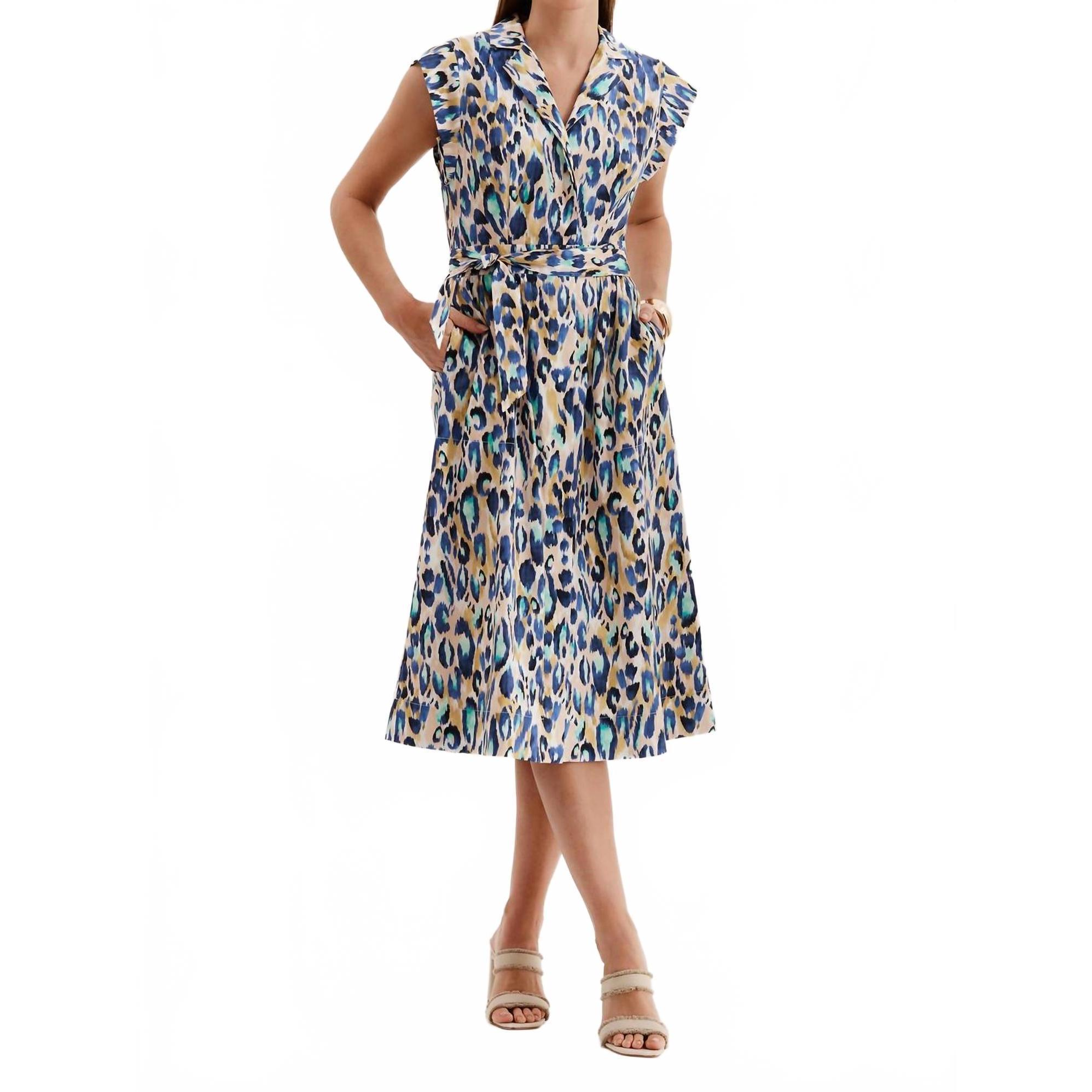 New Tyler Boe Paige Dress In Aqua Animal